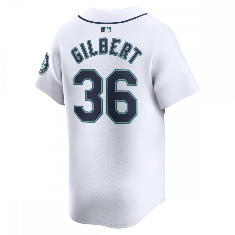 Logan Gilbert Seattle Mariners Home Limited Player Jersey - White-Pro Kit Vault | Brand New 26/27 Sports Jerseys